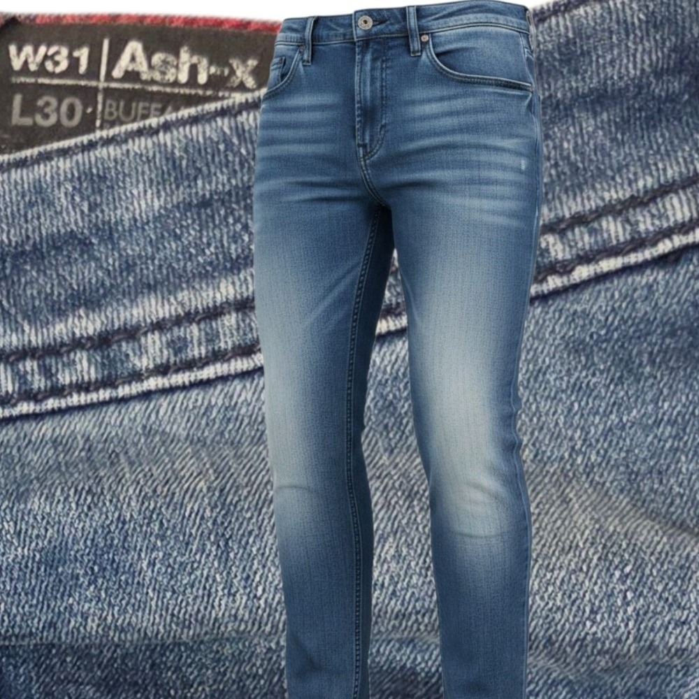 Buffalo Jeans Men 31x30 Blue Ash-X Slim Fit Stretch Denim Medium Wash